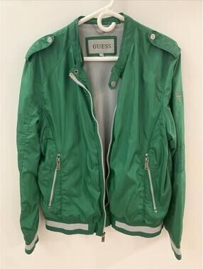 Vintage GUESS Emerald Green Lightweight Jacket Military 2010